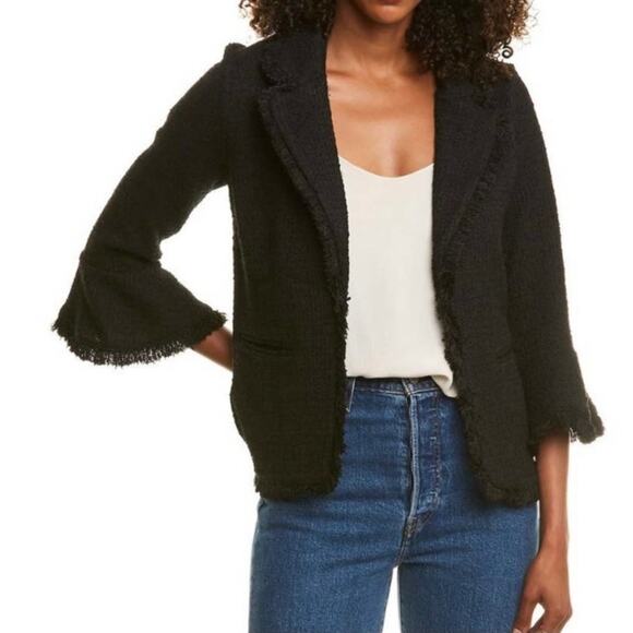 Cupcakes and Cashmere | Black Tweed Fringe Blazer - Picture 1 of 7